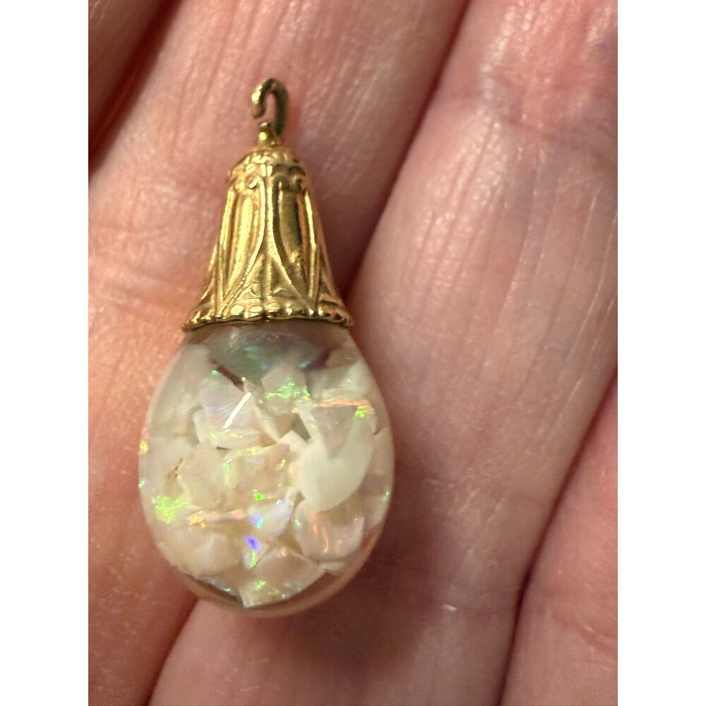 Antique Floating Opal Pendant 14K Gold PATS PEND Horace Welch Style